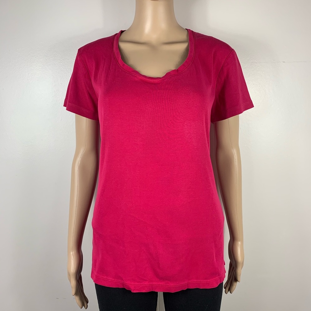 ST. JOHN’S BAY Large Pink Cotton V-Neck T-Shirt